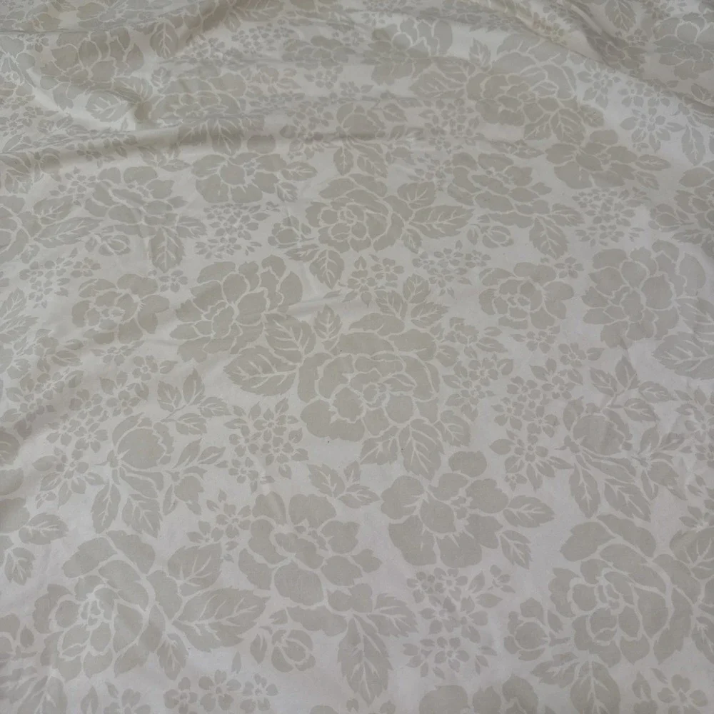 Vtg Jessica McClintock Flat Sheet Romantic Liaisons Monochromatic Botanical FULL
